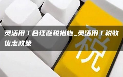 灵活用工合理避税措施_灵活用工税收优惠政策