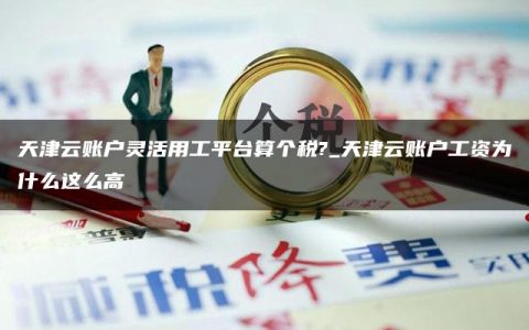 天津云账户灵活用工平台算个税?_天津云账户工资为什么这么高