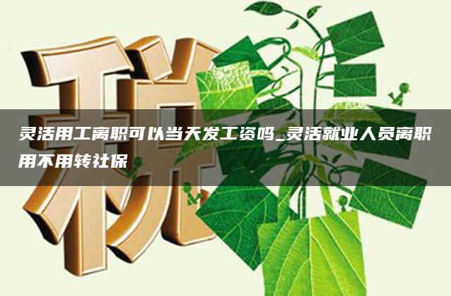 灵活用工离职可以当天发工资吗_灵活就业人员离职用不用转社保