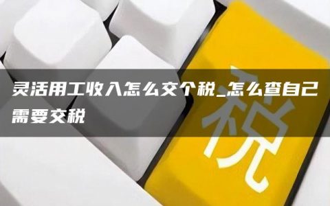 灵活用工收入怎么交个税_怎么查自己需要交税