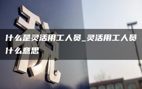 什么是灵活用工人员_灵活用工人员什么意思