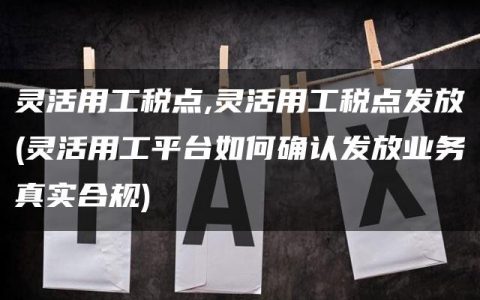 灵活用工税点,灵活用工税点发放(灵活用工平台如何确认发放业务真实合规)