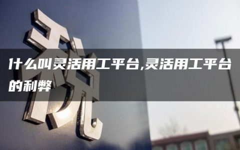 什么叫灵活用工平台,灵活用工平台的利弊