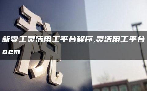 新零工灵活用工平台程序,灵活用工平台oem