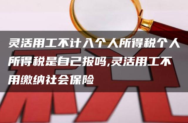 灵活用工不计入个人所得税个人所得税是自己报吗,灵活用工不用缴纳社会保险