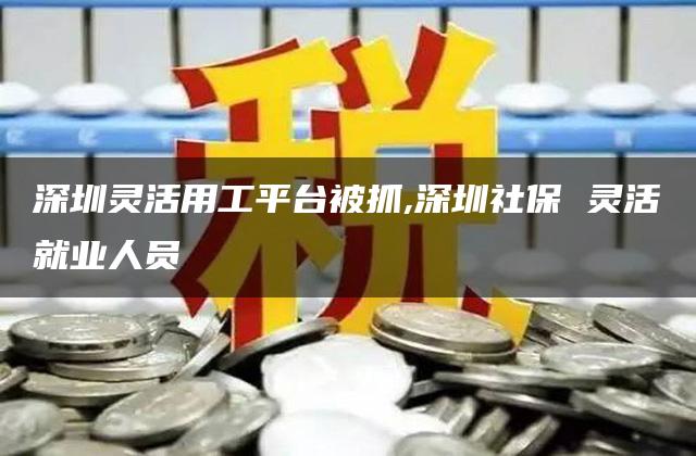 深圳灵活用工平台被抓,深圳社保 灵活就业人员