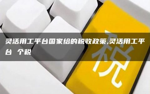 灵活用工平台国家给的税收政策,灵活用工平台 个税