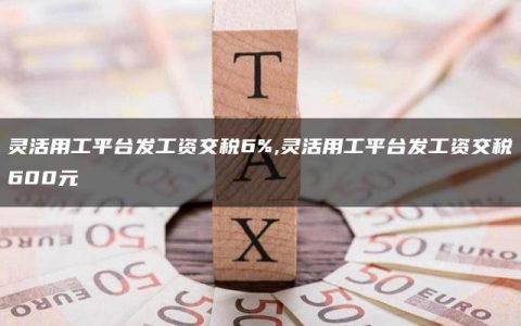 灵活用工平台发工资交税6%,灵活用工平台发工资交税600元