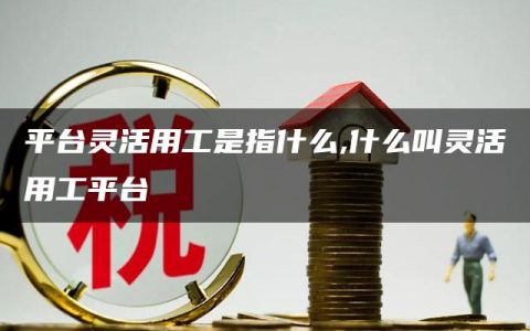 平台灵活用工是指什么,什么叫灵活用工平台