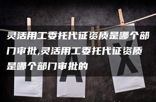 灵活用工委托代征资质是哪个部门审批,灵活用工委托代征资质是哪个部门审批的