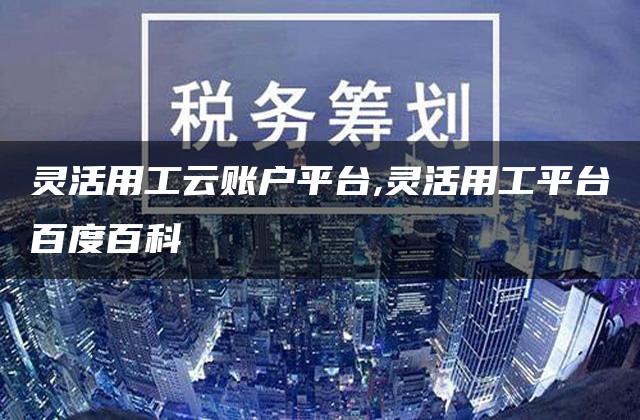 灵活用工云账户平台,灵活用工平台百度百科