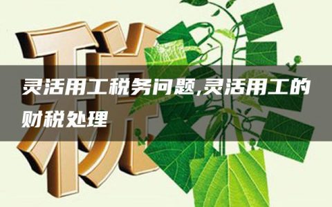 灵活用工税务问题,灵活用工的财税处理