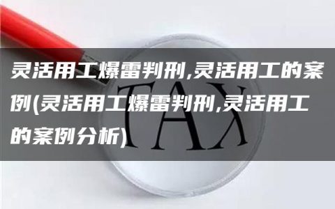 灵活用工爆雷判刑,灵活用工的案例(灵活用工爆雷判刑,灵活用工的案例分析)