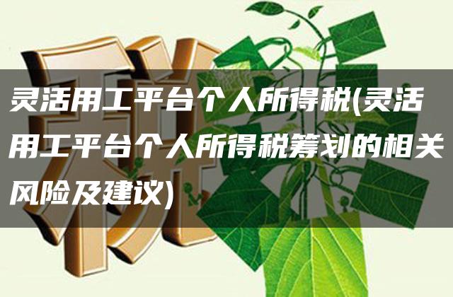 灵活用工平台个人所得税(灵活用工平台个人所得税筹划的相关风险及建议)