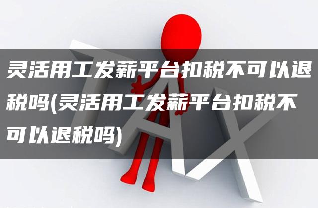 灵活用工发薪平台扣税不可以退税吗(灵活用工发薪平台扣税不可以退税吗)