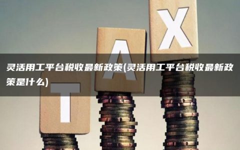 灵活用工平台税收最新政策(灵活用工平台税收最新政策是什么)