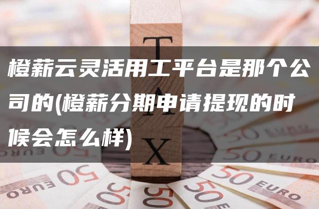 橙薪云灵活用工平台是那个公司的(橙薪分期申请提现的时候会怎么样)