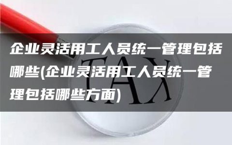 企业灵活用工人员统一管理包括哪些(企业灵活用工人员统一管理包括哪些方面)