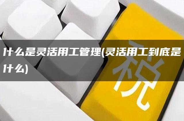 什么是灵活用工管理(灵活用工到底是什么)