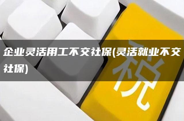 企业灵活用工不交社保(灵活就业不交社保)