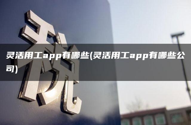 灵活用工app有哪些(灵活用工app有哪些公司)