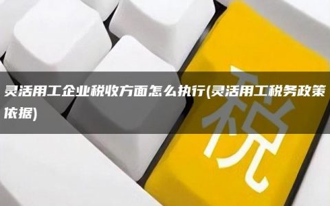 灵活用工企业税收方面怎么执行(灵活用工税务政策依据)