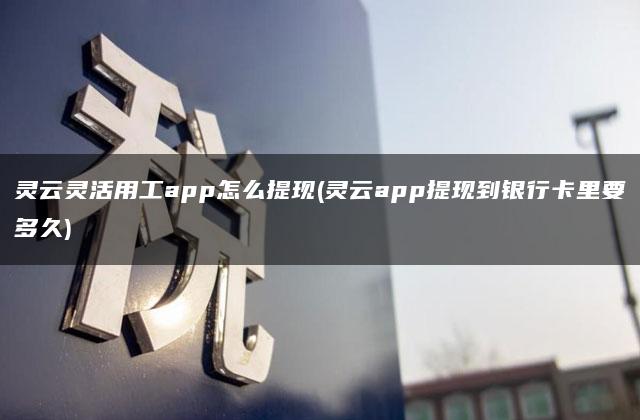 灵云灵活用工app怎么提现(灵云app提现到银行卡里要多久)