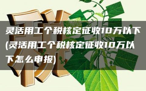 灵活用工个税核定征收10万以下(灵活用工个税核定征收10万以下怎么申报)