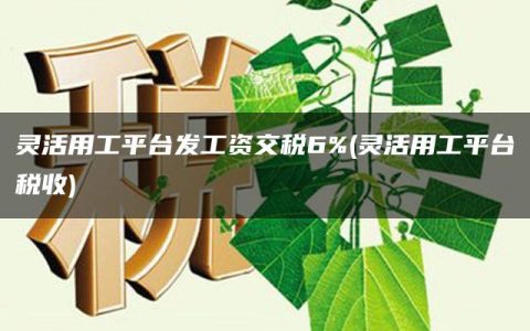 灵活用工平台发工资交税6%(灵活用工平台税收)