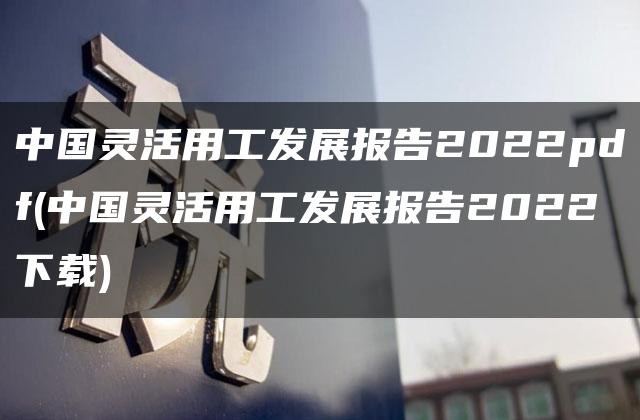 中国灵活用工发展报告2022pdf(中国灵活用工发展报告2022下载)