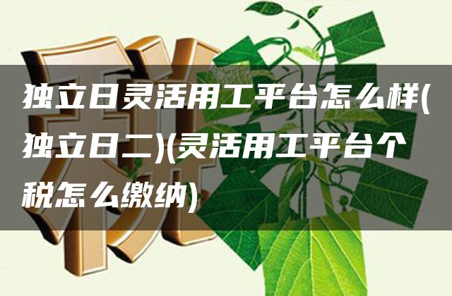 独立日灵活用工平台怎么样(独立日二)(灵活用工平台个税怎么缴纳)