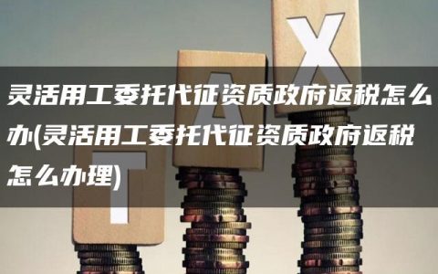 灵活用工委托代征资质政府返税怎么办(灵活用工委托代征资质政府返税怎么办理)