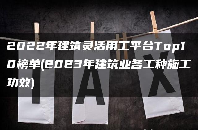 2022年建筑灵活用工平台Top10榜单(2023年建筑业各工种施工功效)