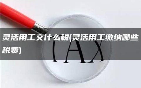 灵活用工交什么税(灵活用工缴纳哪些税费)