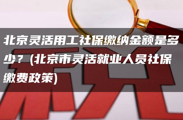 北京灵活用工社保缴纳金额是多少？(北京市灵活就业人员社保缴费政策)