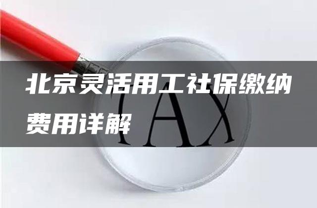 北京灵活用工社保缴纳费用详解