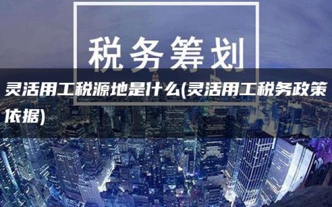 灵活用工税源地是什么(灵活用工税务政策依据)