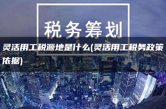 灵活用工税源地是什么(灵活用工税务政策依据)