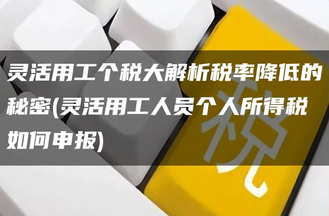 灵活用工个税大解析税率降低的秘密(灵活用工人员个人所得税如何申报)