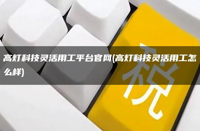 高灯科技灵活用工平台官网(高灯科技灵活用工怎么样)