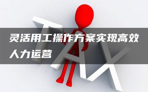 灵活用工操作方案实现高效人力运营