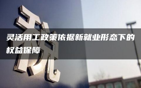 灵活用工政策依据新就业形态下的权益保障