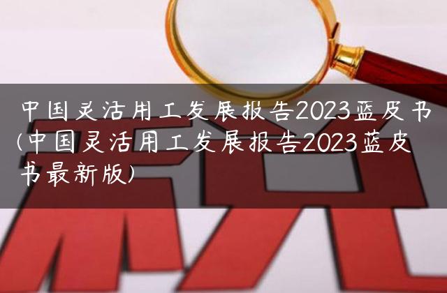 中国灵活用工发展报告2023蓝皮书(中国灵活用工发展报告2023蓝皮书最新版)