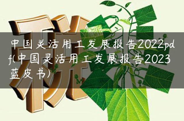 中国灵活用工发展报告2022pdf(中国灵活用工发展报告2023蓝皮书)