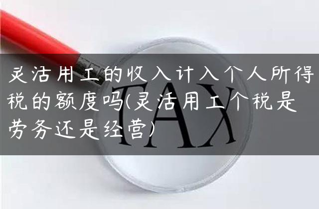 灵活用工的收入计入个人所得税的额度吗(灵活用工个税是劳务还是经营)