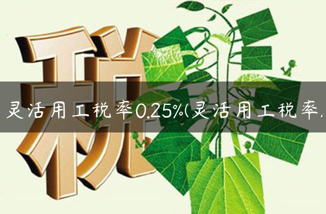 灵活用工税率0.25%(灵活用工税率)