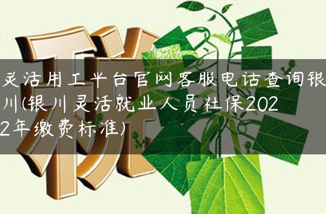 灵活用工平台官网客服电话查询银川(银川灵活就业人员社保2022年缴费标准)