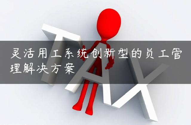 灵活用工系统创新型的员工管理解决方案